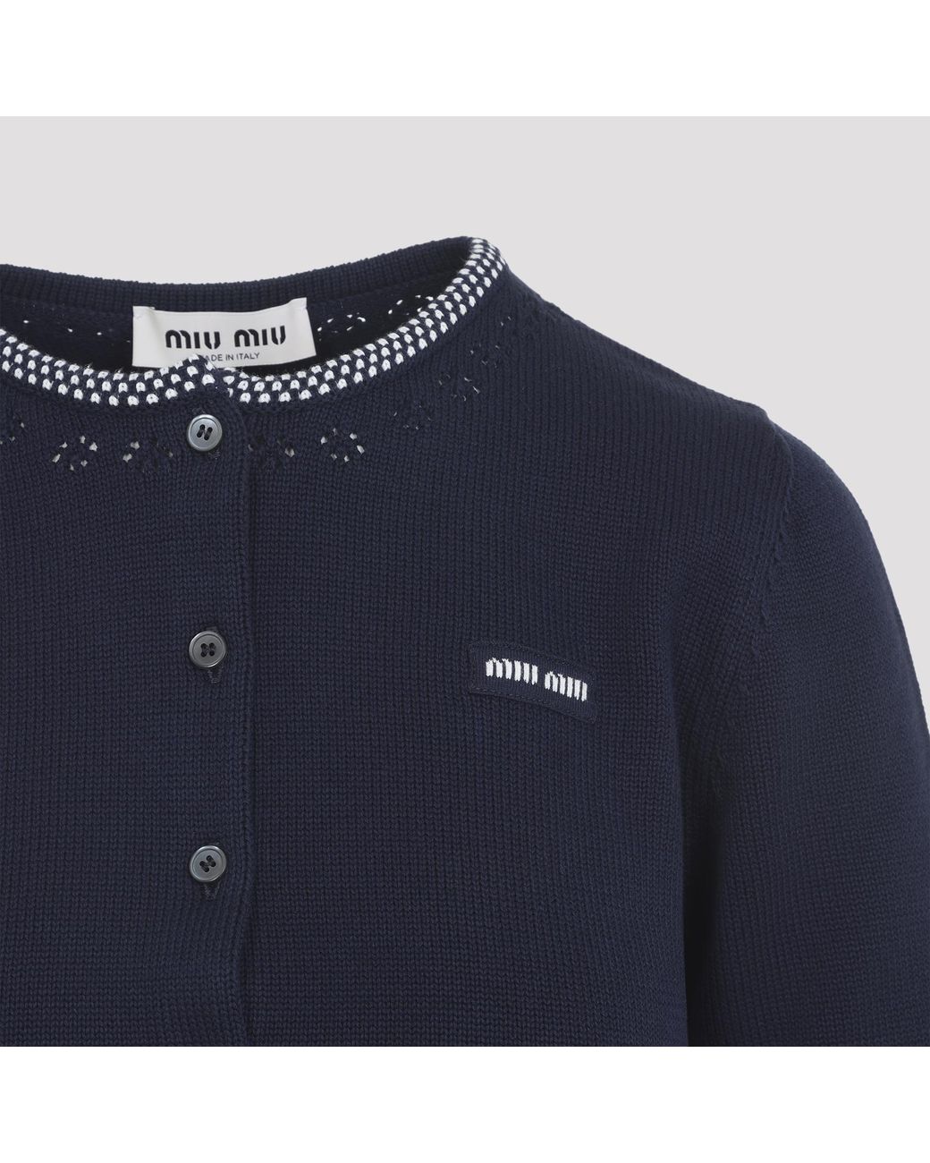 Miu Miu Blue Short Cotton Cardigan