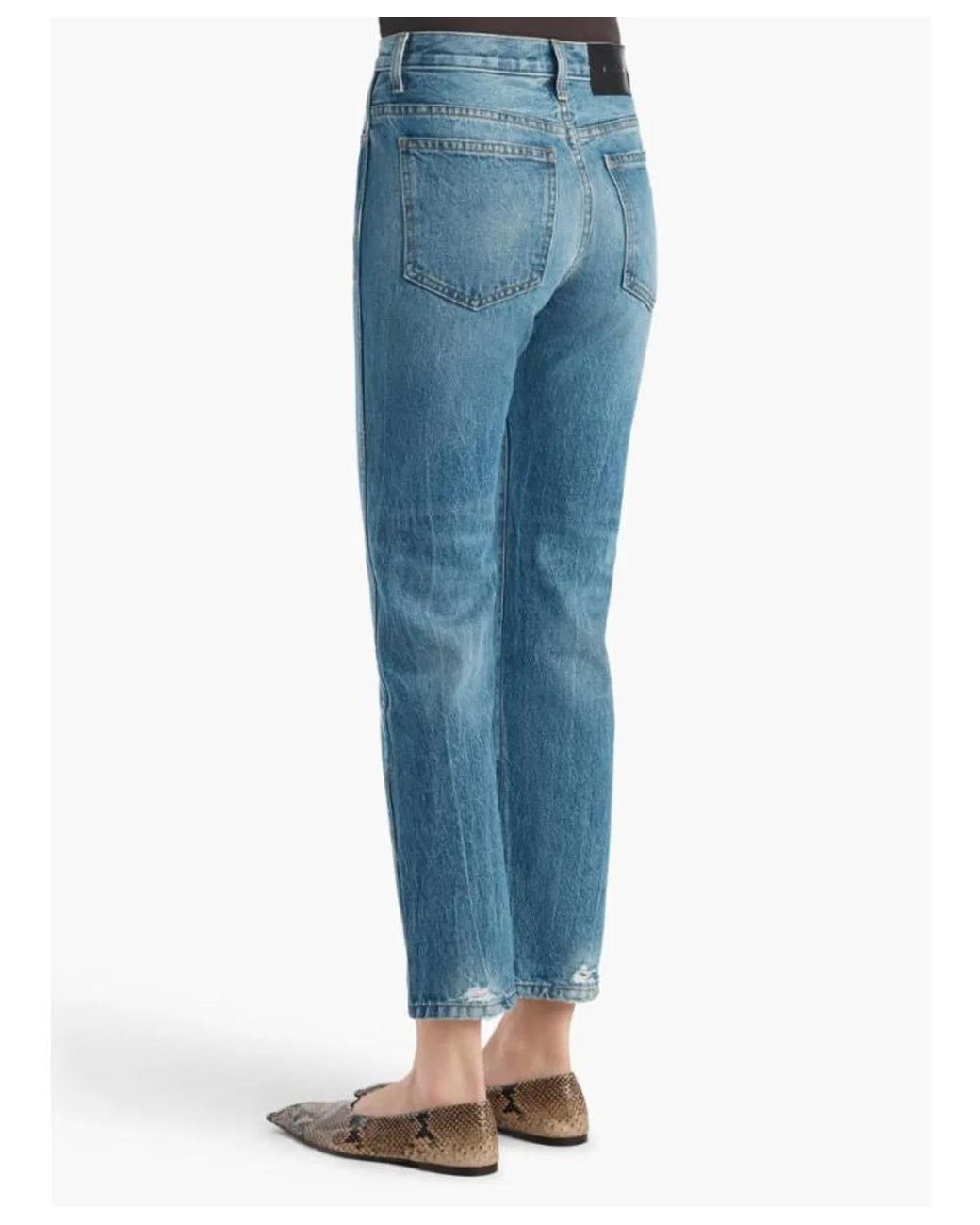 Khaite Blue Finley Short Leg Jeans
