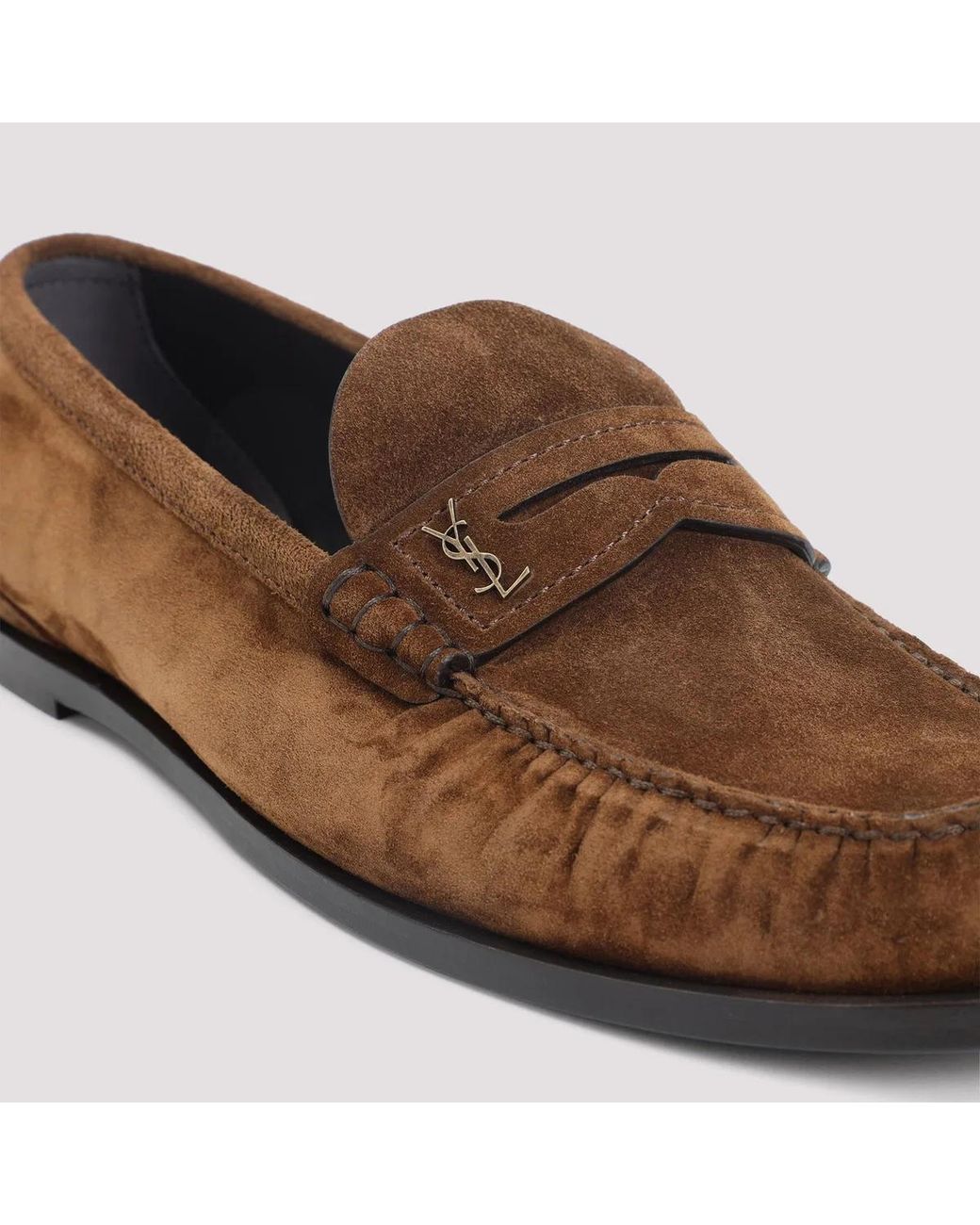 Saint Laurent Black Laurent Suede Leather Loafers for men