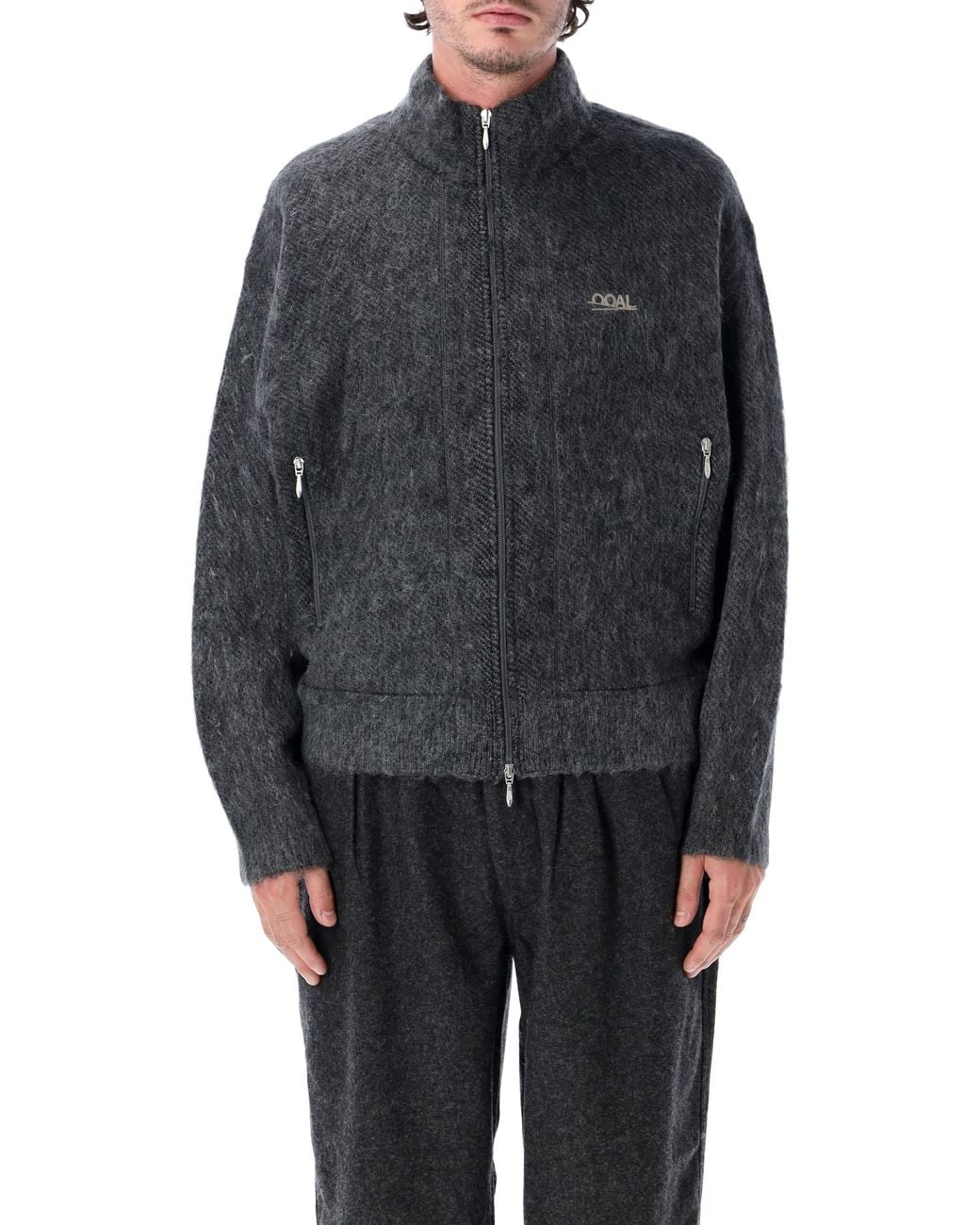 Nanamica Blue Zip Up Mohair Jkt for men