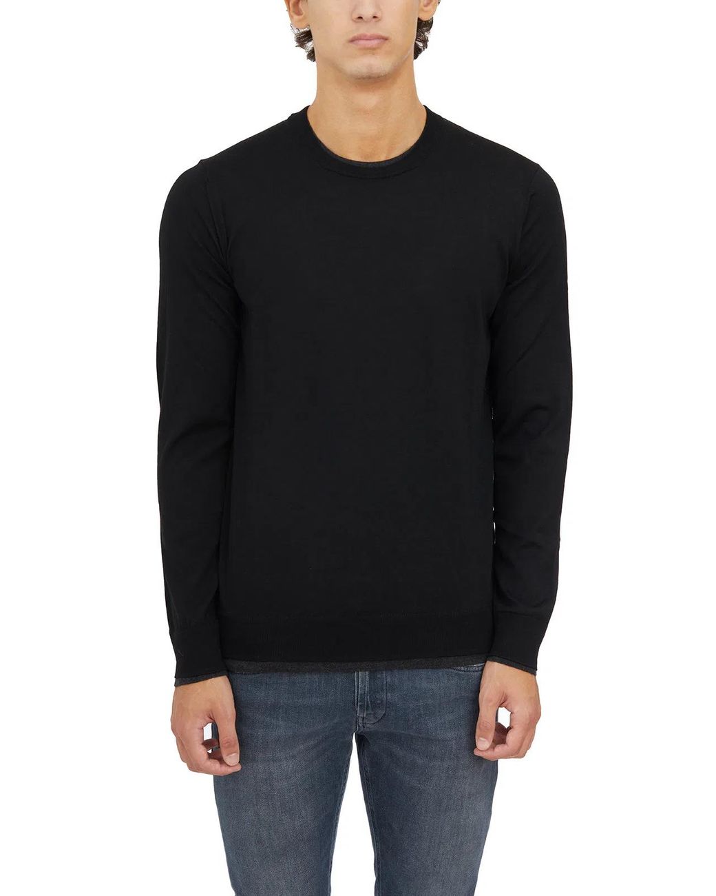 Paolo Pecora Black Maglia Girocollo for men