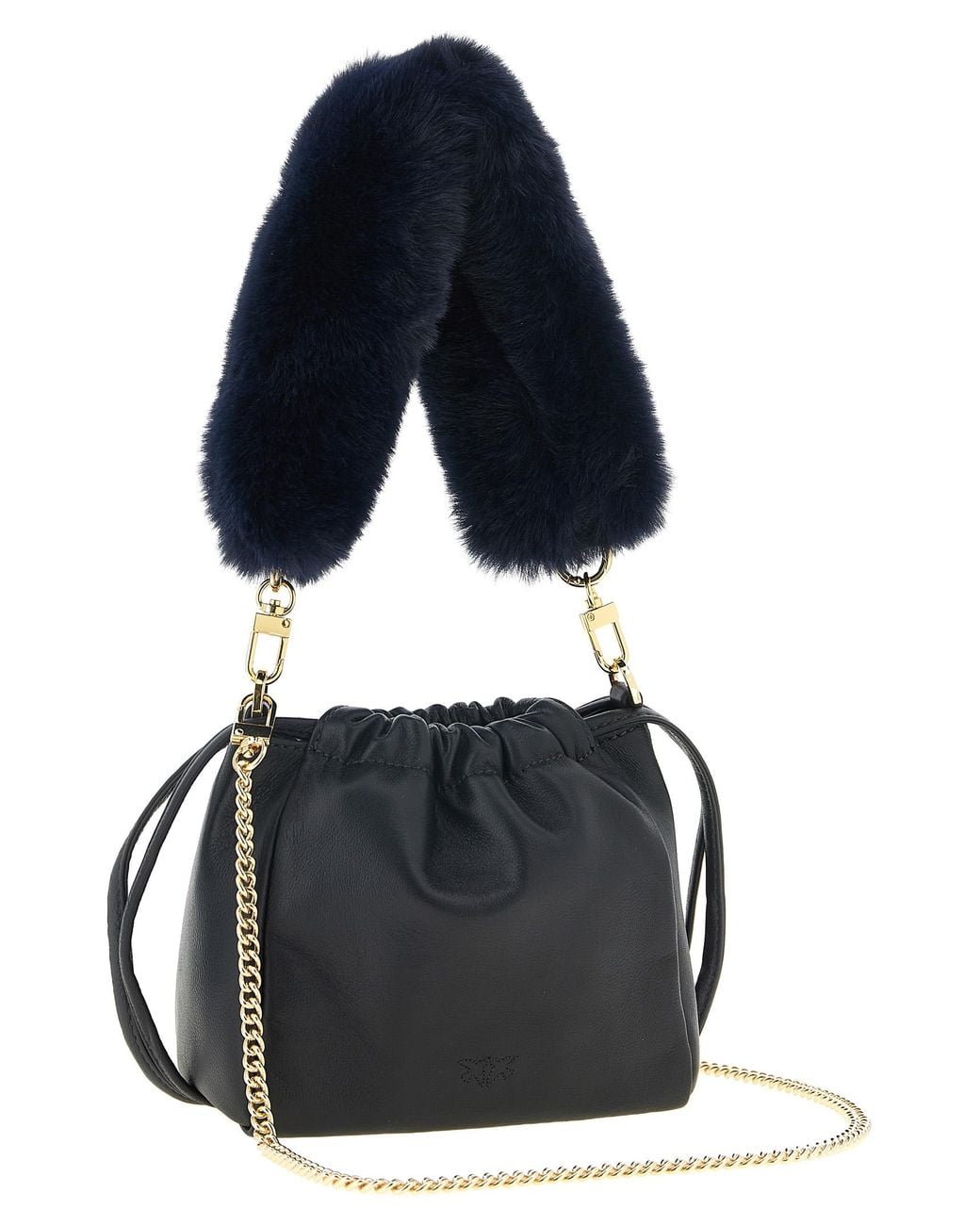 Pinko Blue Nappa Bucket Bag