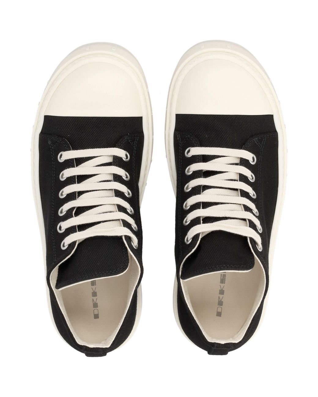 Rick Owens Black Low-Top Platform Canvas Sneakers