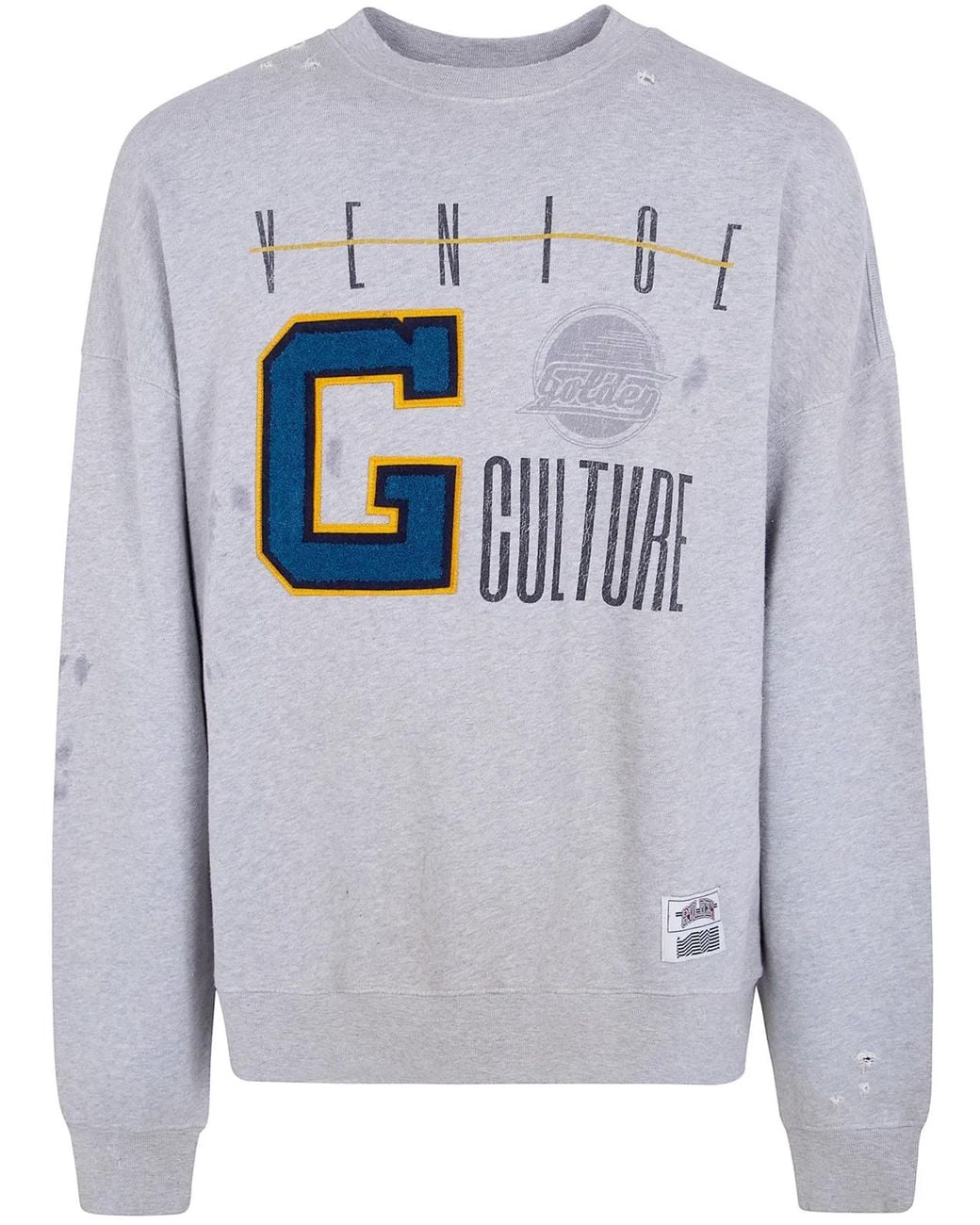 Golden Goose Deluxe Brand Gray Sweatshirt With College Logo Graphic for men