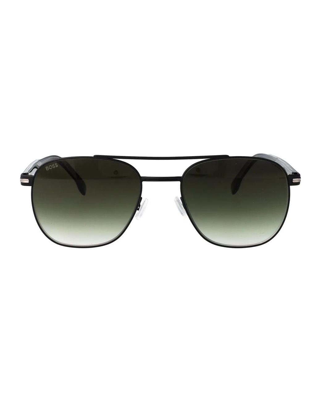 Boss Green Matte Stainless Steel Sunglasses for men