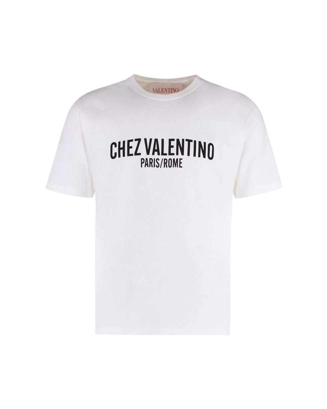 Valentino White Cotton Crew-Neck T-Shirt for men