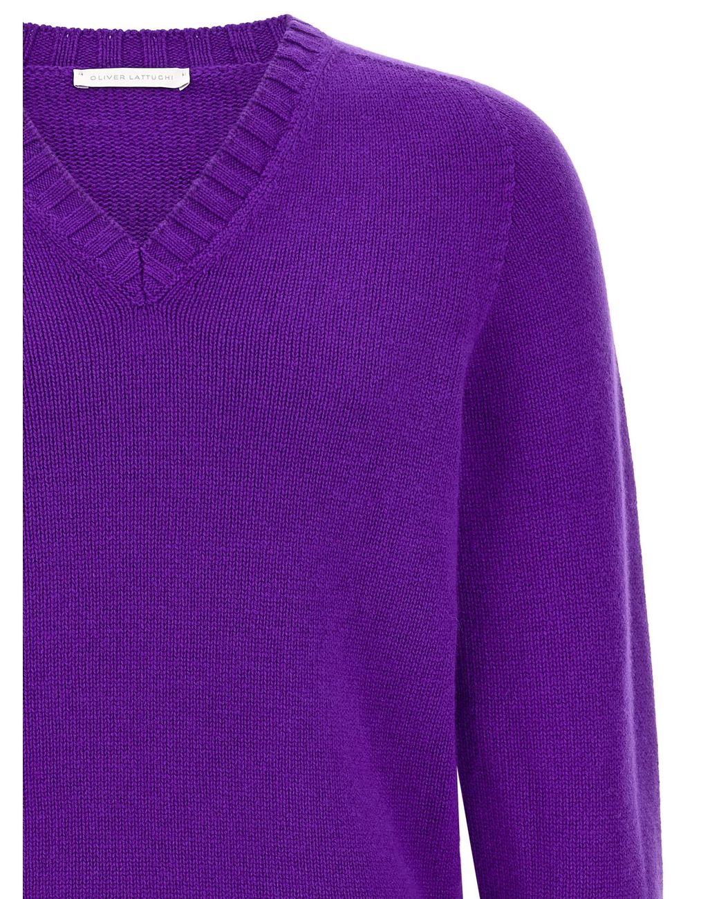 Oliver Lattughi Purple Cashmere Sweater for men
