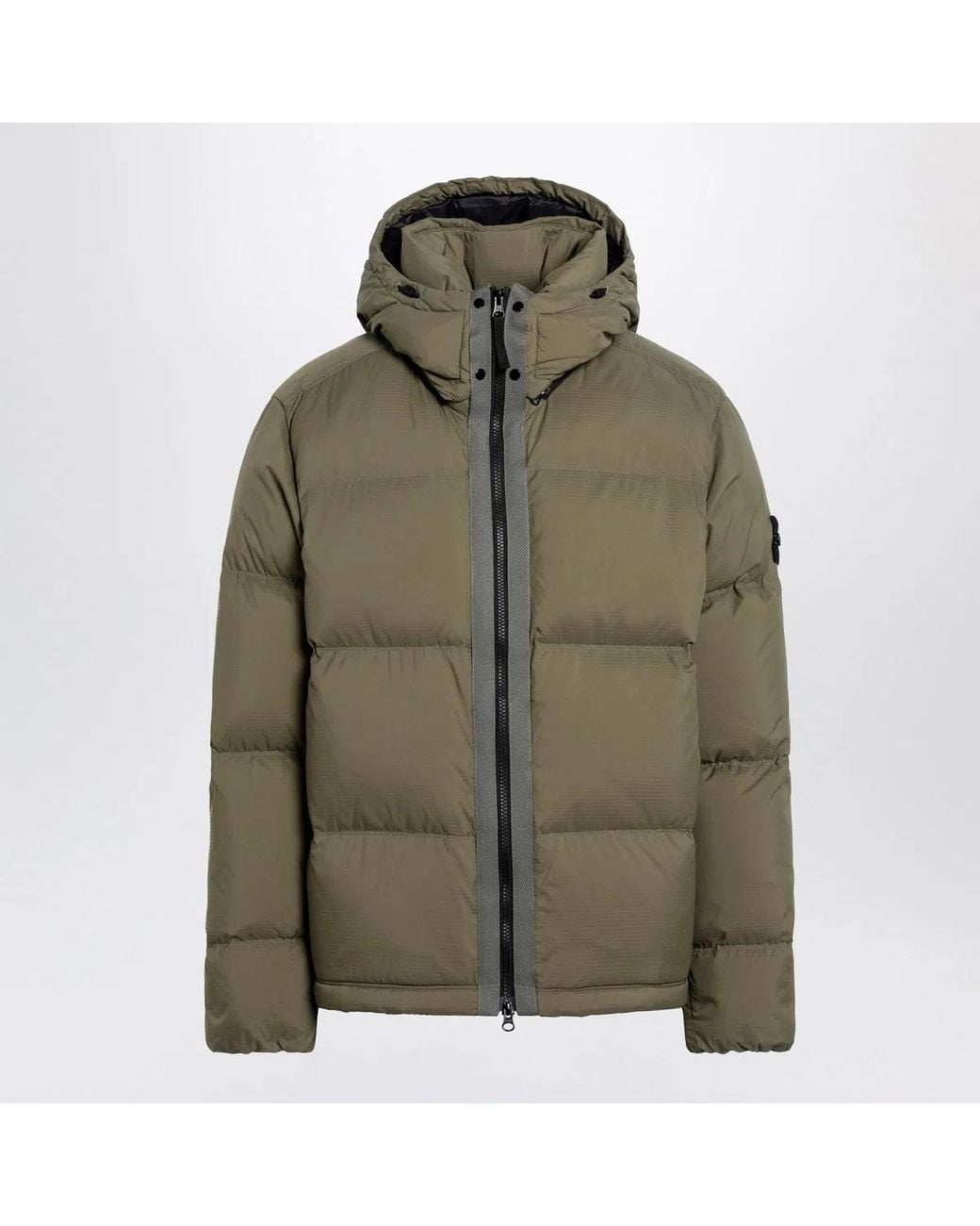 Stone Island Green Military Ripstop Nylon Zip-Up Down Jacket for men