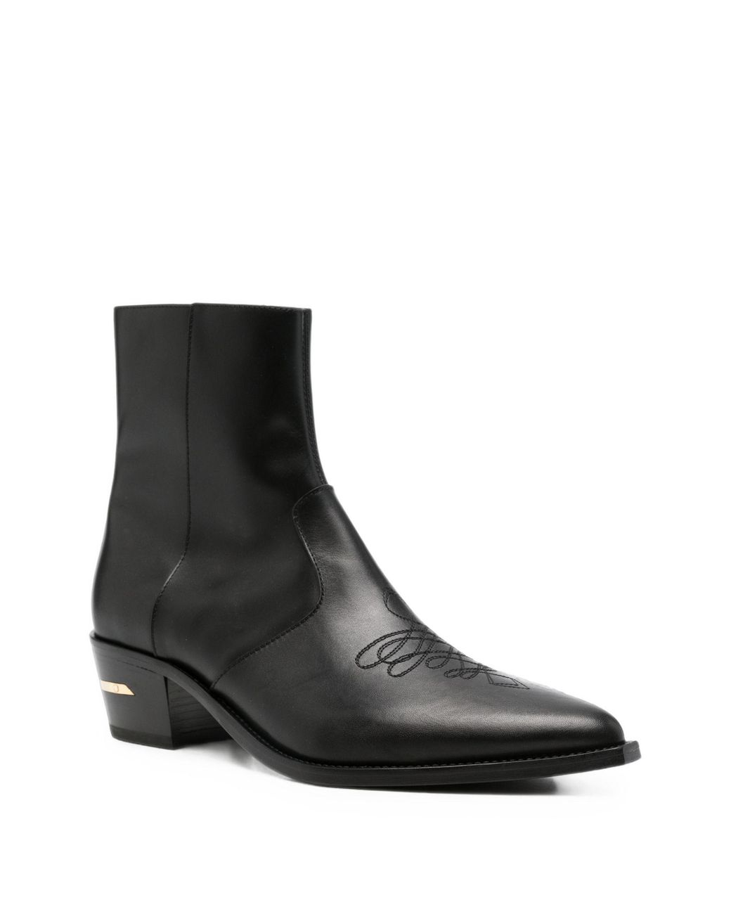 Amiri Black Ma Pointy Leather Mini Boot for men