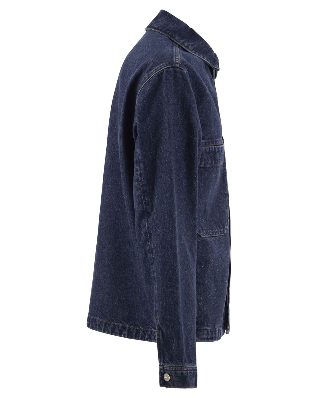 Stone Island Blue Denim Jacket With Patch Pockets for men