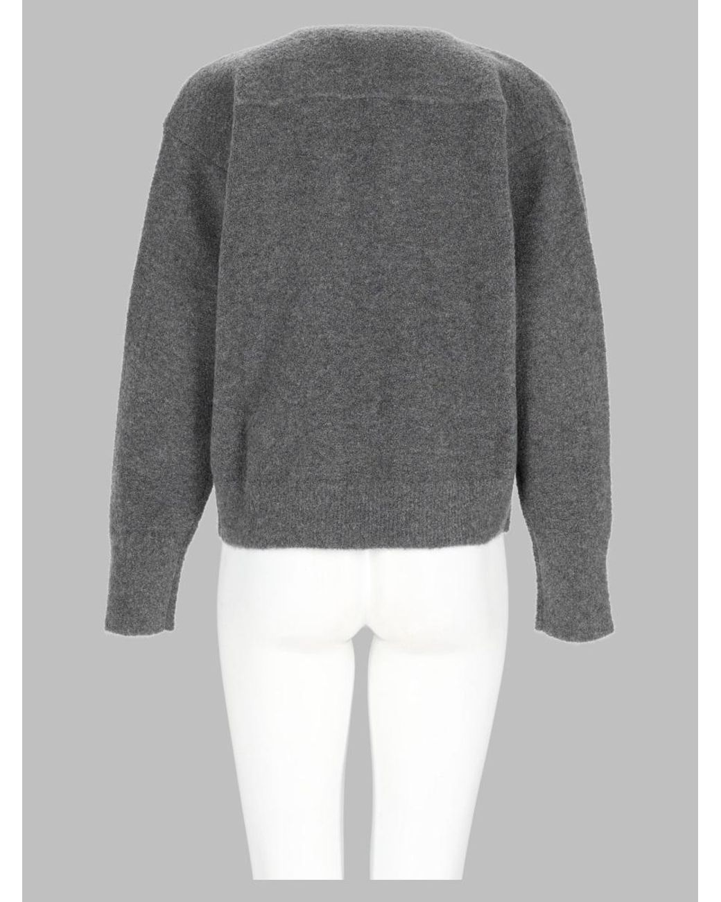 Bottega Veneta Gray Cropped Open Front Cardigan