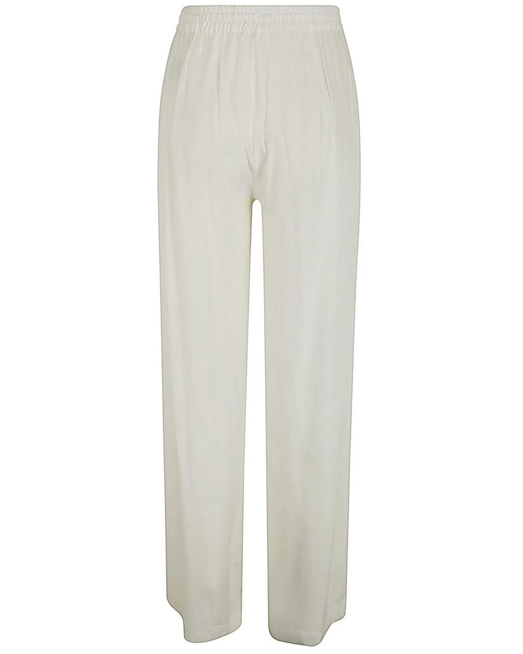 P.A.R.O.S.H. White Wide Leg Silk Trouser