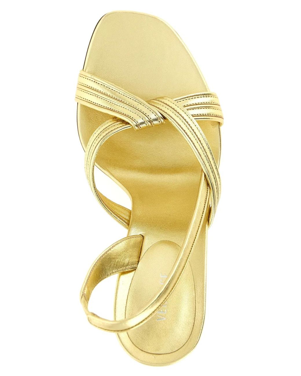 Versace Metallic Lamb Leather Stiletto Heel Sandals