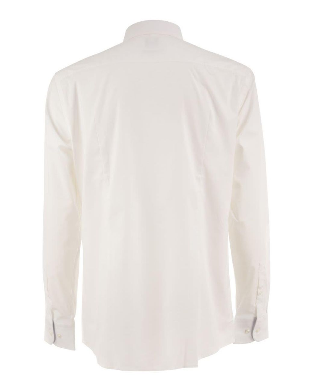 Boss White Stretch Cotton Shirt for men