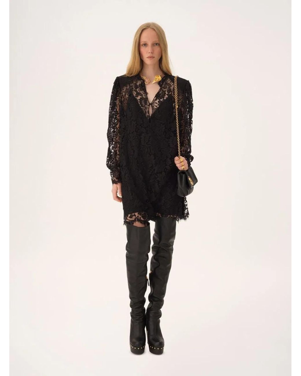 Chloé Black Cotton Polyamide Dress
