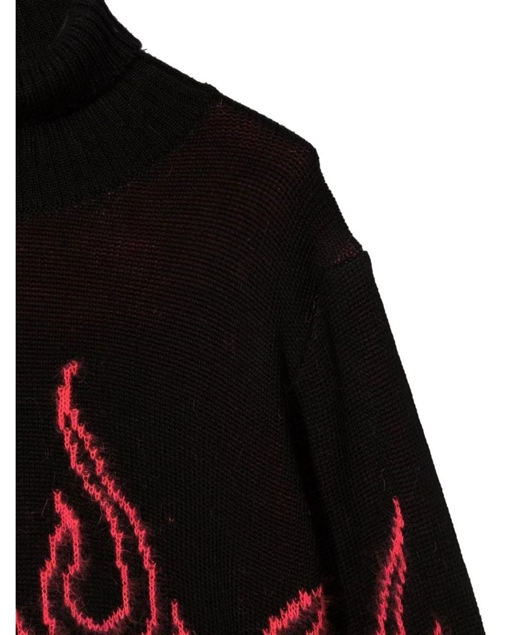 Vision Of Super Red Jumper High Neck With Flames
