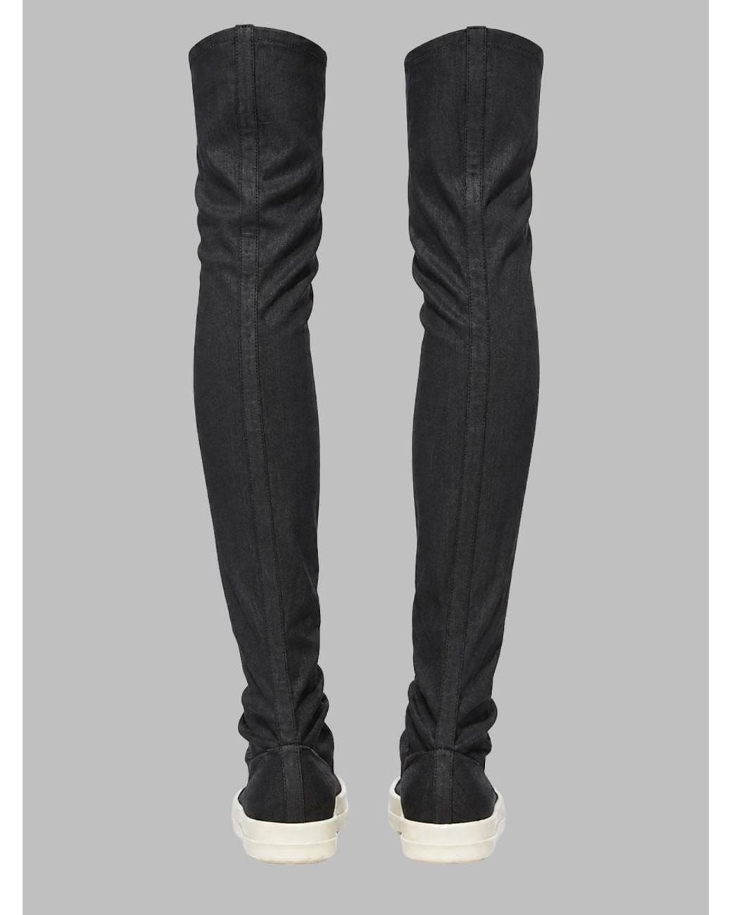 Rick Owens Black Sculpted Leather Boots