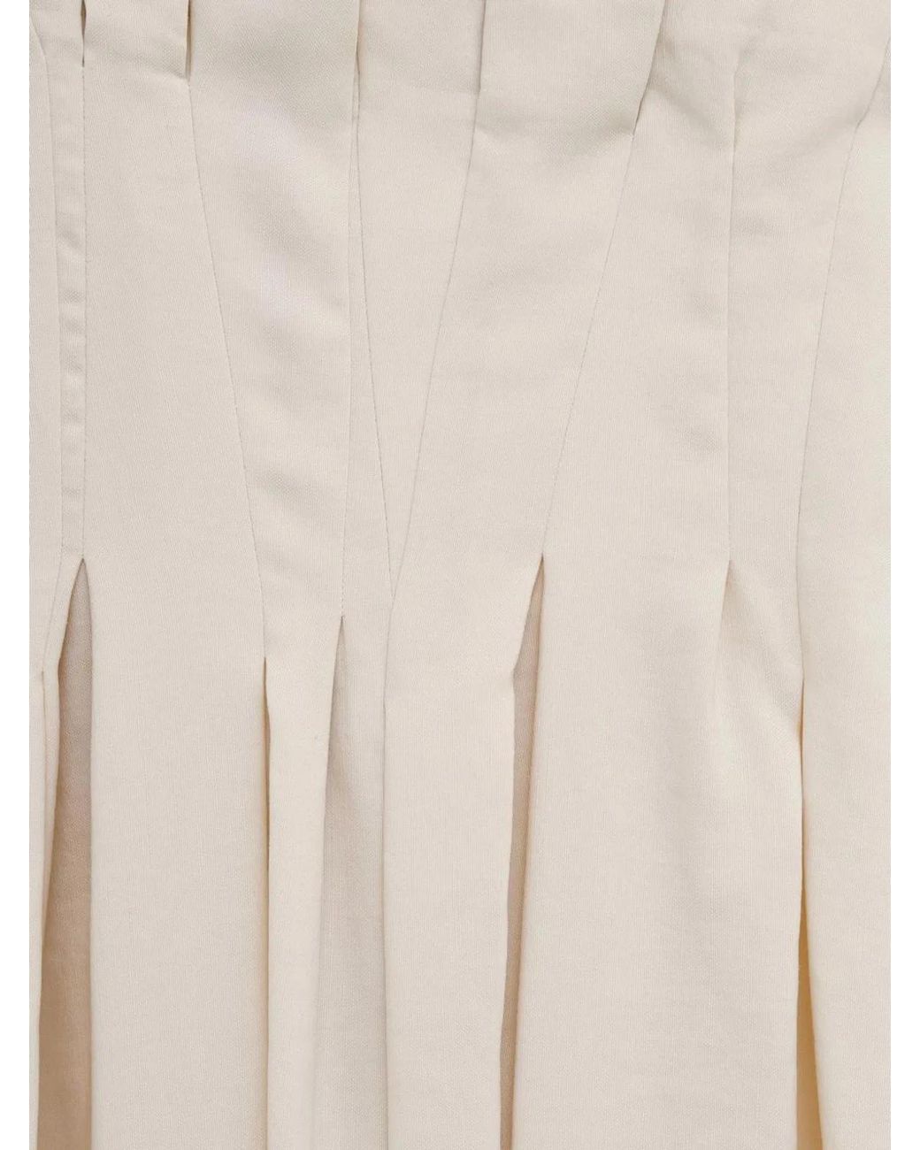 Khaite White Claude Linen Blend Midi Dress