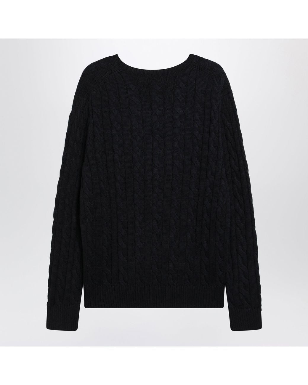 Polo Ralph Lauren Black Cable-Knit Cotton Sweater for men
