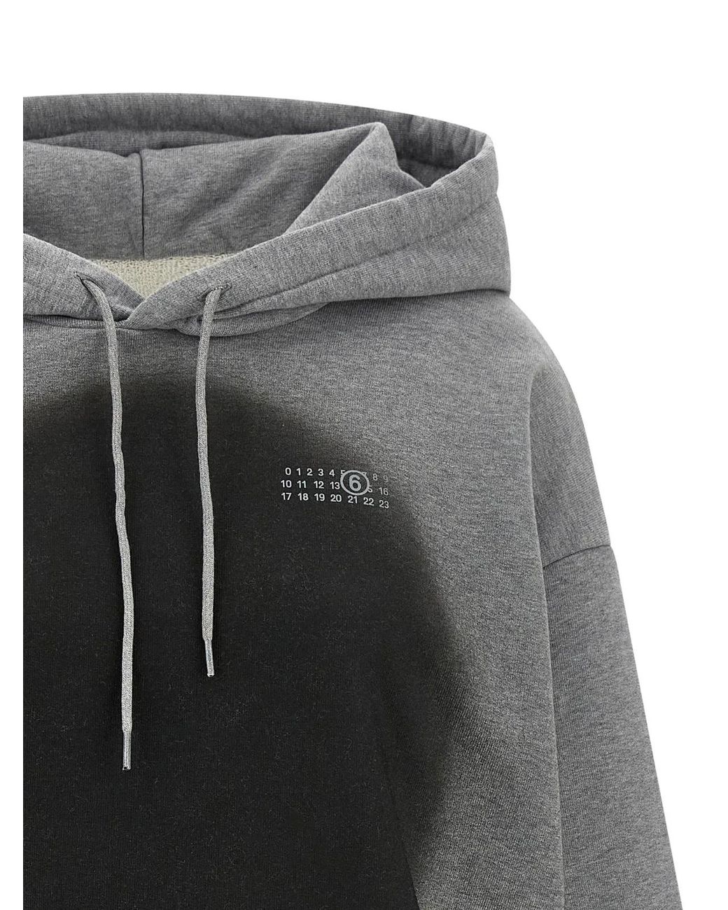 MM6 by Maison Margiela Gray 'Numeric Signature Mm6' Spray Hoodie