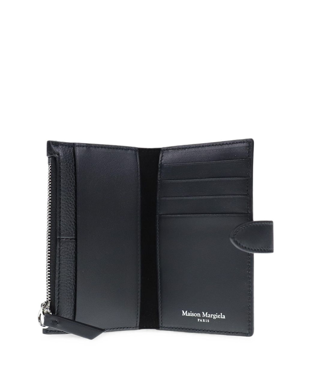 Maison Margiela Black Leather Zip Cardholder for men