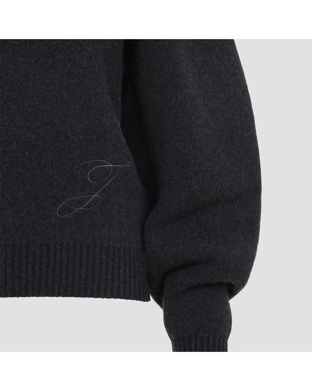 Jacquemus Blue Dark Virgin Wool La Maille Pallone Pullover