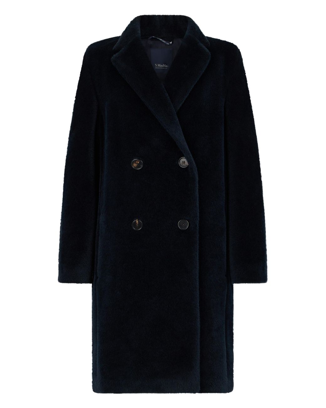 Max Mara Blue S Max Mara Double-Breasted Wool And Alpaca Coat