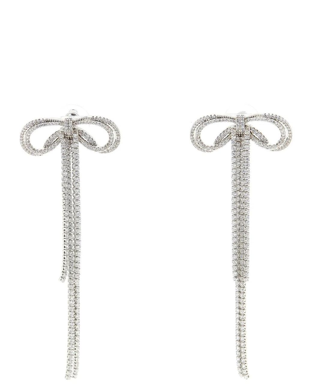 Self-Portrait White Self Portrait 'Double Crystal Bow' Earrings