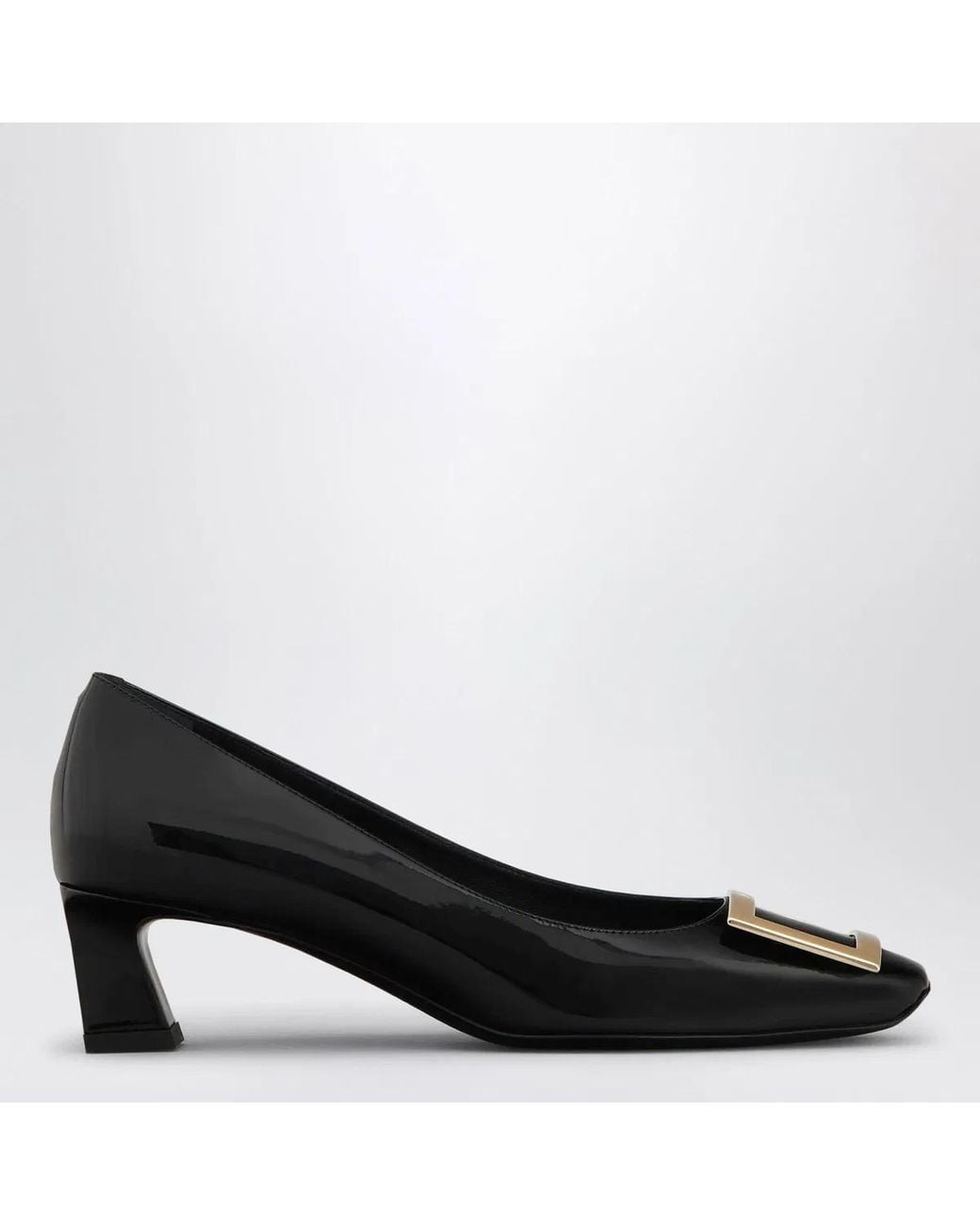Roger Vivier Black Patent Leather Trompette Pumps