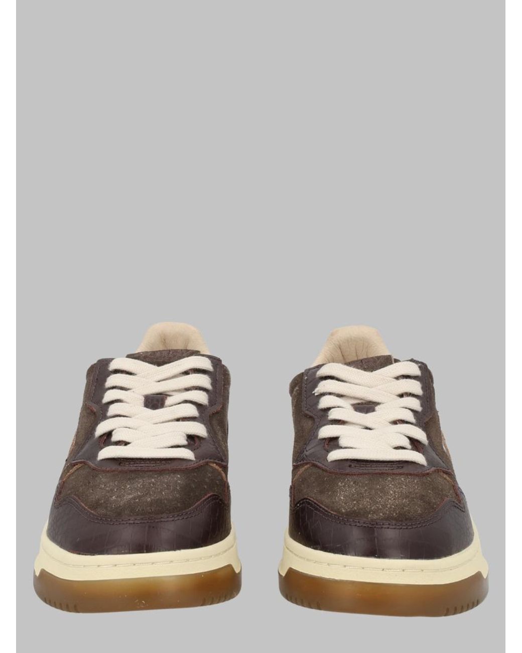 Autry Multicolor Medalist Low Crocodile Embossed Suede Sneakers
