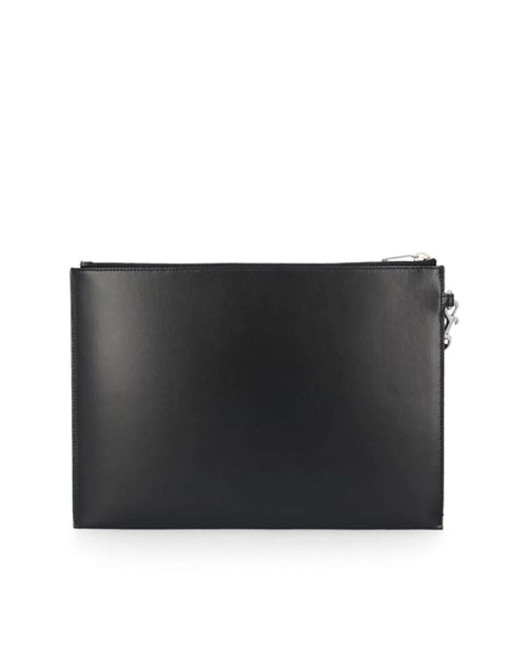 Saint Laurent Black Leather Monogram Clutch Bag for men