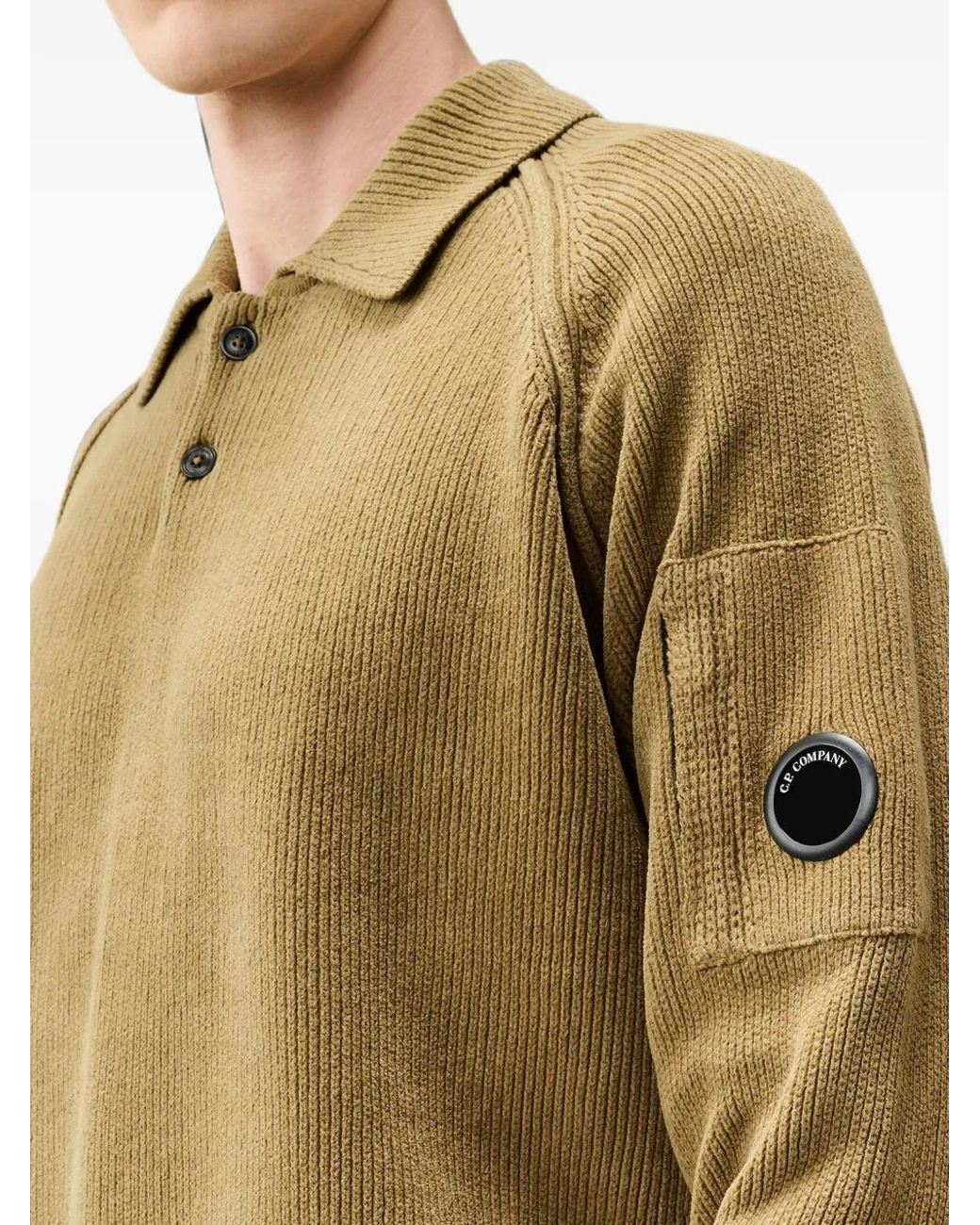 C P Company Green C.P.Company Ermine Chenille Polo for men