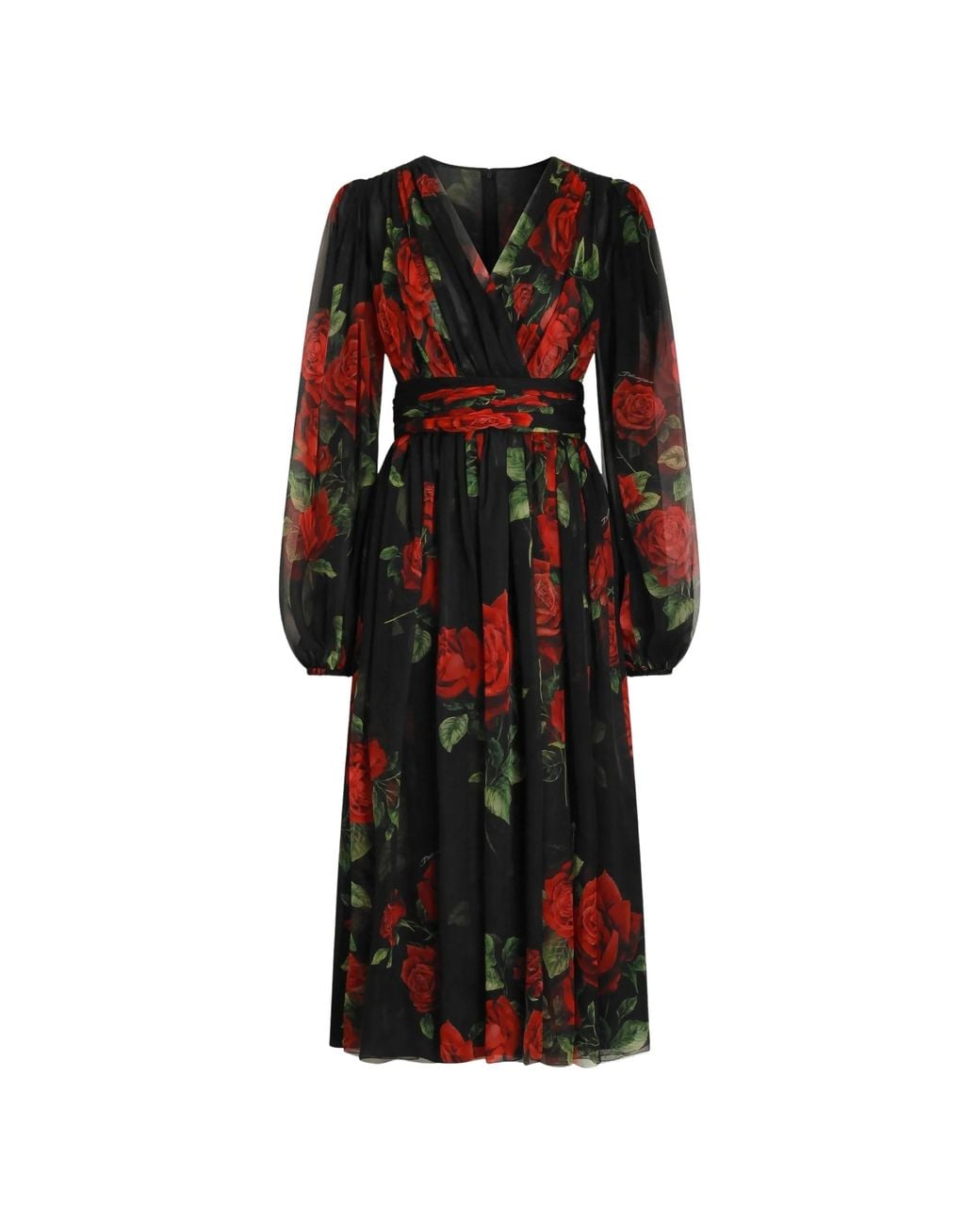 Dolce & Gabbana Black Dolce & Gabbana Dress With Rose Print