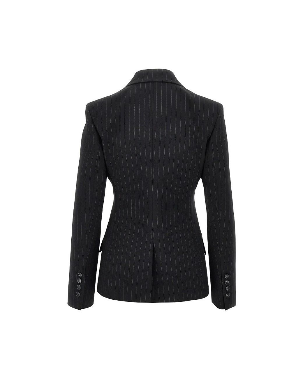 ANDAMANE Black Bianca Jacket With Pin-Striped Motif