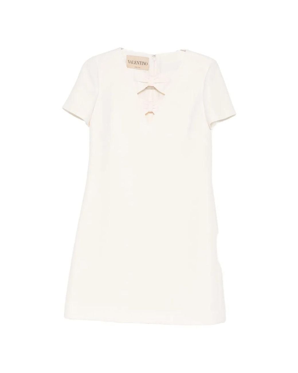 Valentino White Wool And Silk Blend Short Dress