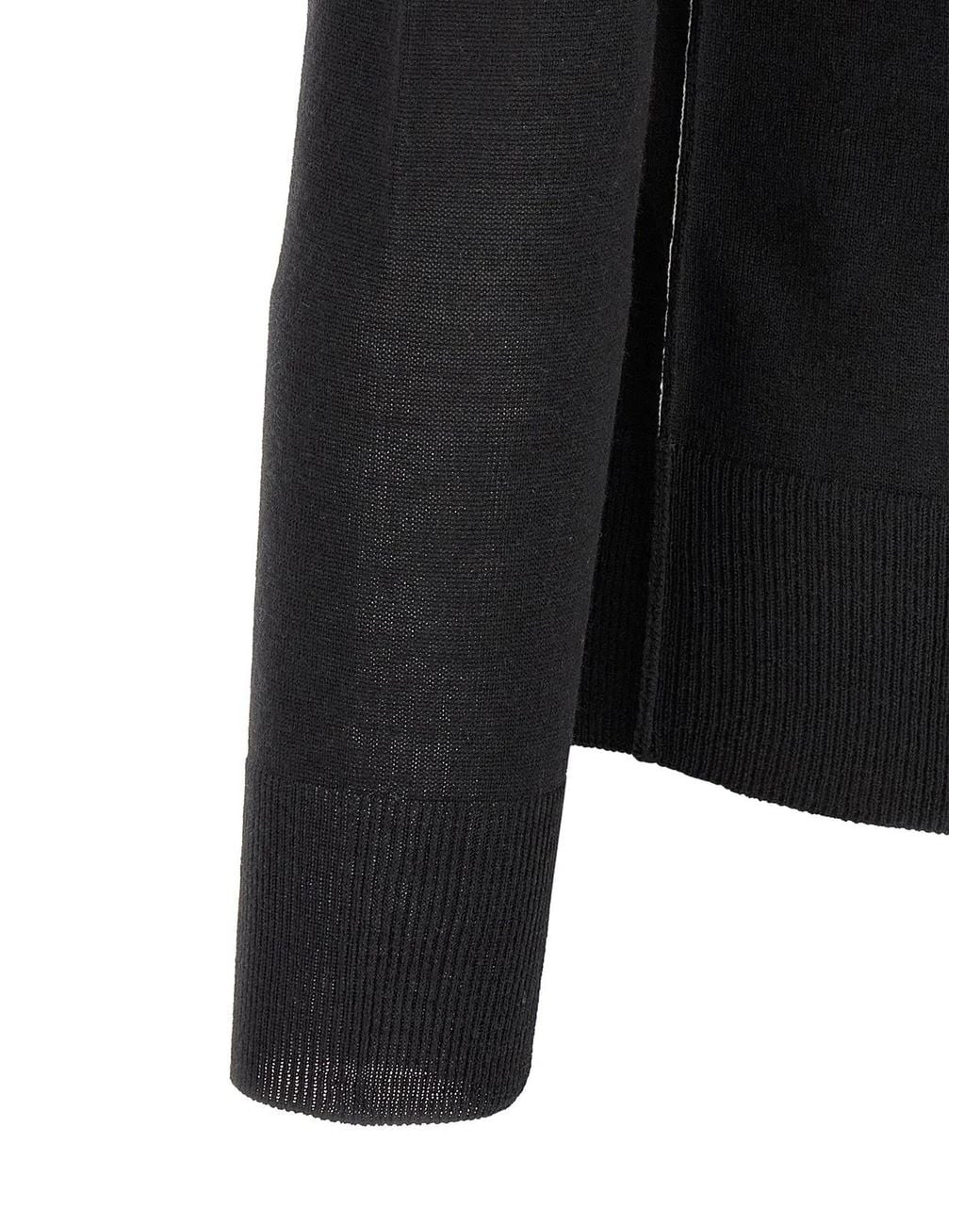 MM6 by Maison Margiela Black Turtleneck Sweater With Contrast Stitching for men