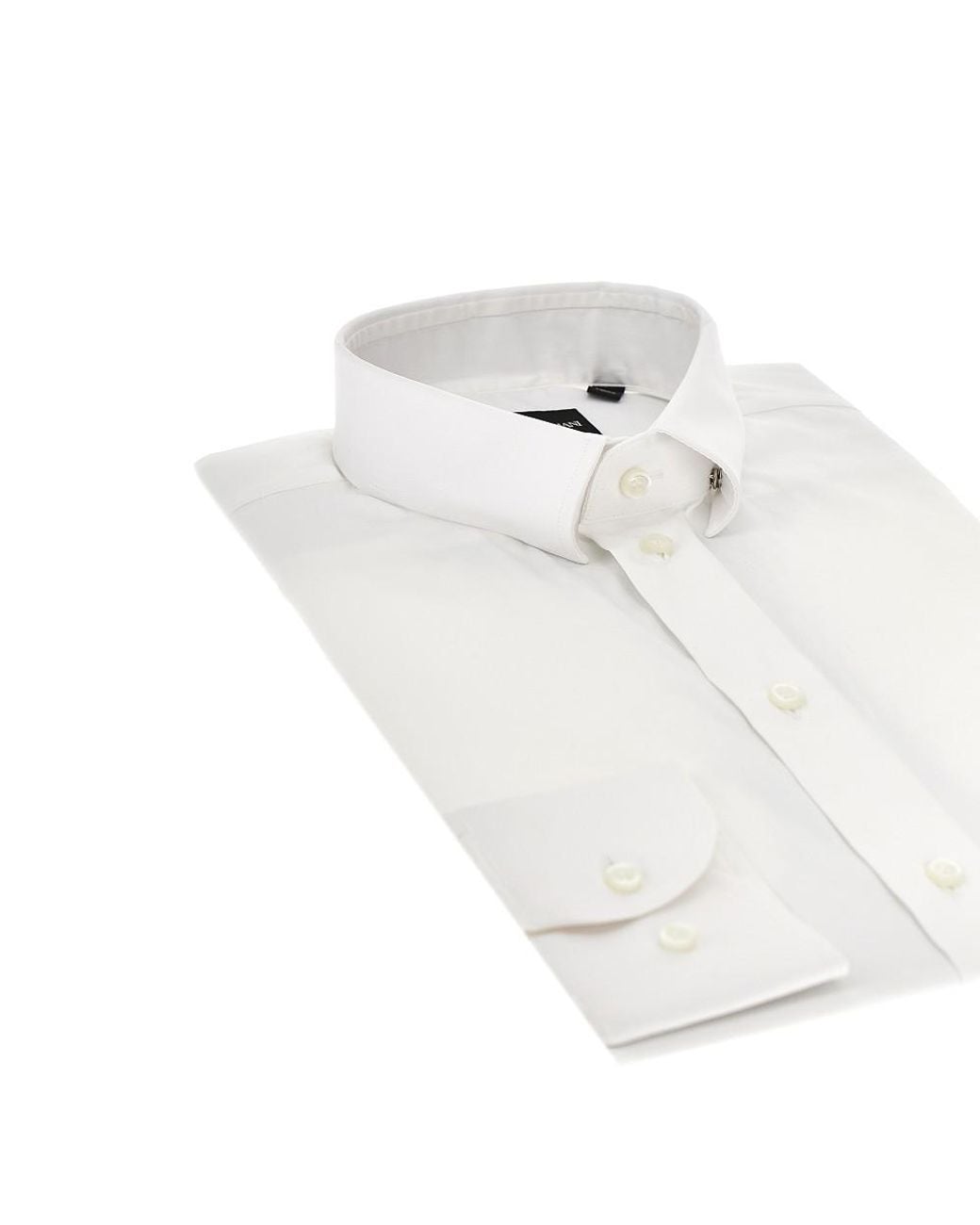 Emporio Armani White Stretch Poplin Shirt for men
