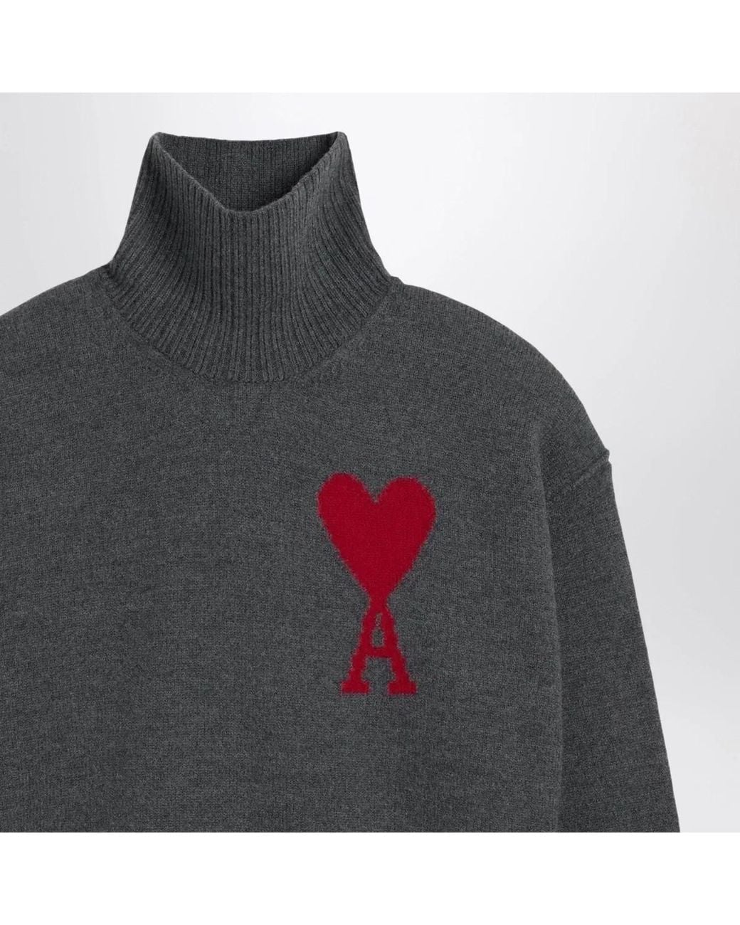 AMI Gray Ami De Coeur Sweater