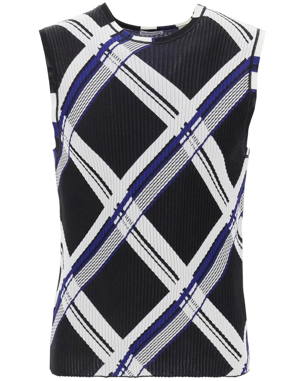 Burberry Blue Check Silk Top for men