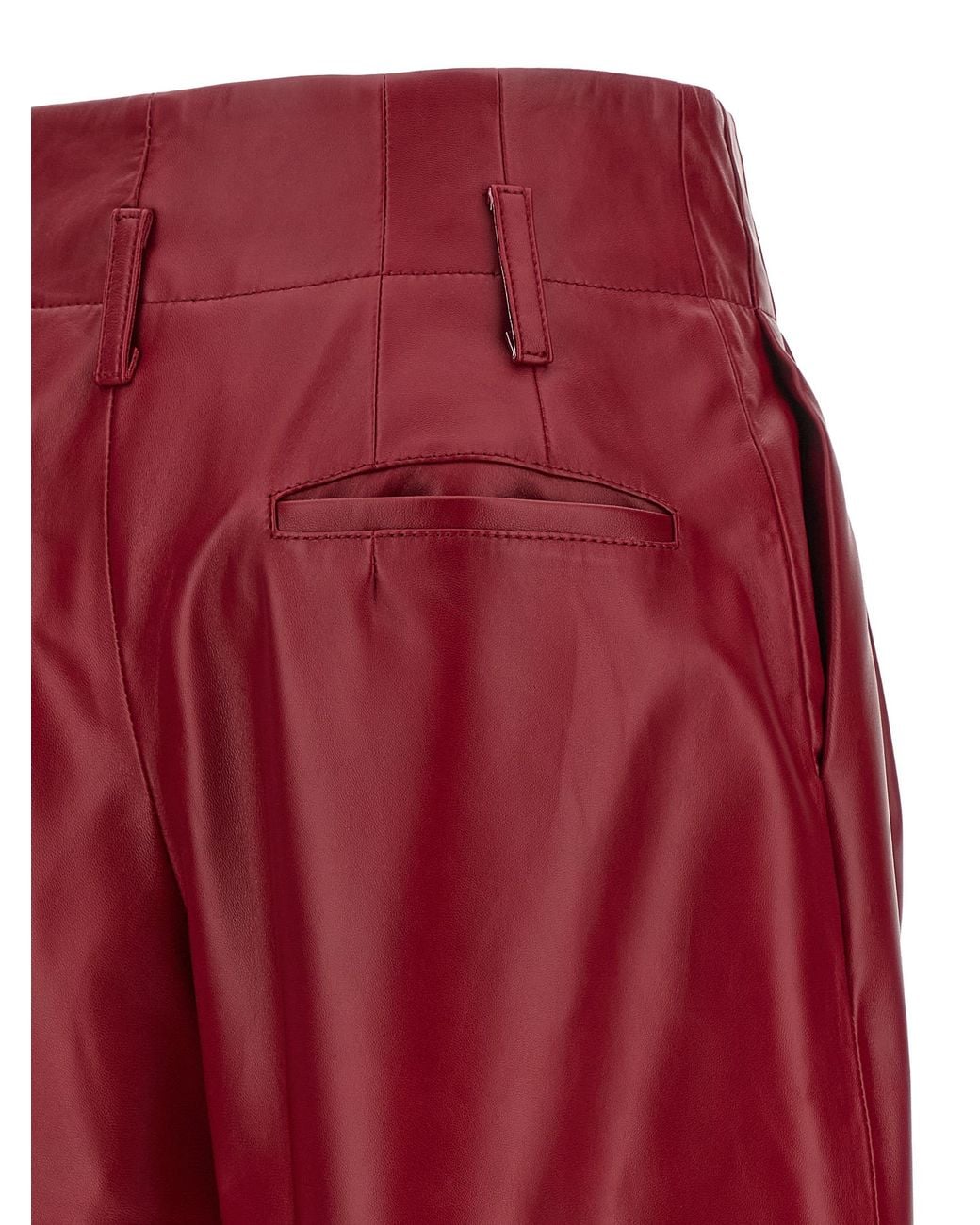 Alberta Ferretti Red High Waist Pants