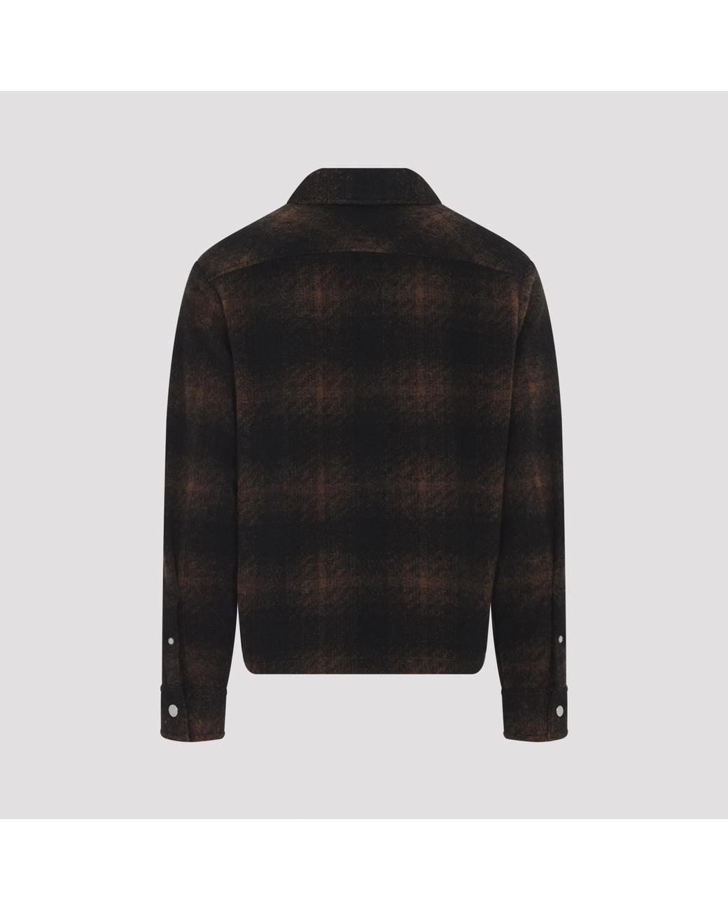 Moncler Black Check Zip Up Shirt for men