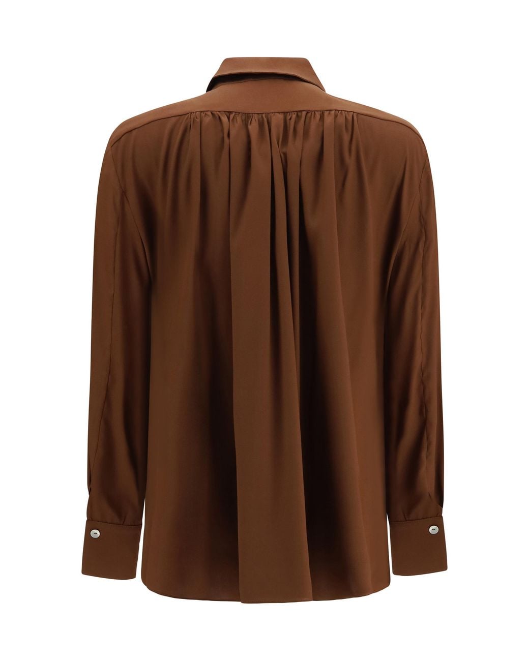 Adidas By Stella McCartney Brown Adidas By Stella Mccartney Silk Shirt With Back Gathering