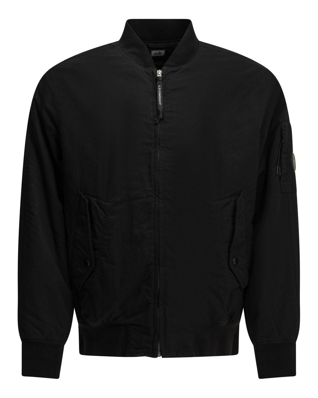 C P Company Black C.P.Company "T-Flatt Lens" Bomber Jacket for men