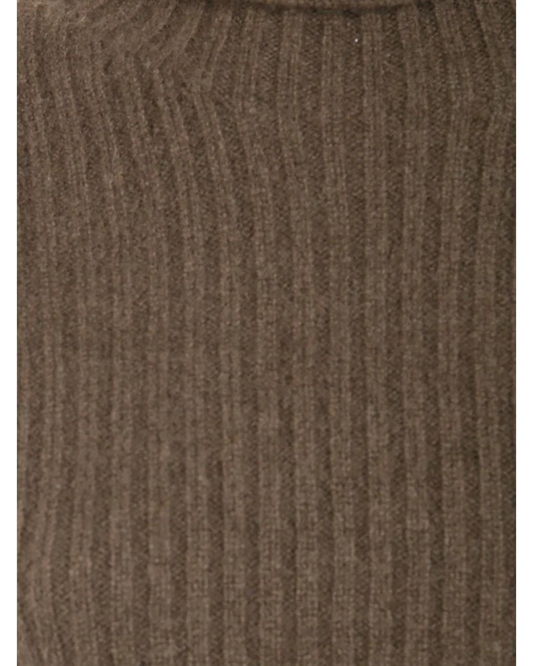 Uma Wang Brown "Plain Ws" High Neck Rib Top