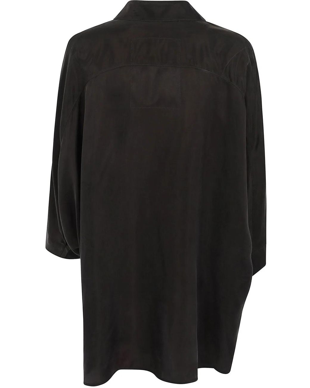 Ziggy Chen Black Short Sleeves Back Gathered Shirt