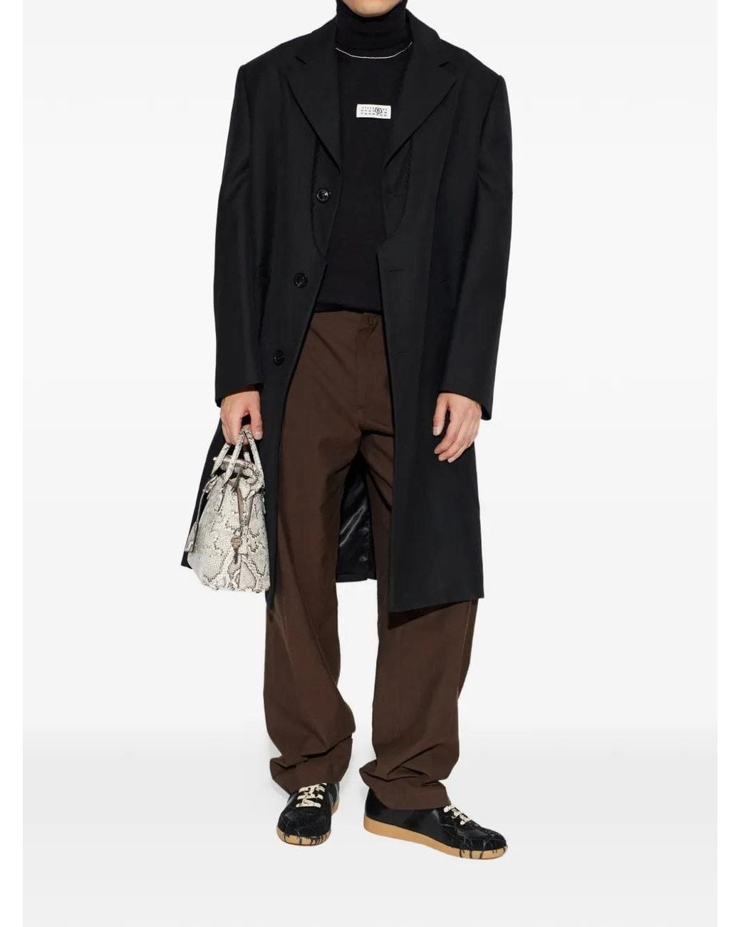 MM6 by Maison Margiela Black Turtelneck Sweater for men