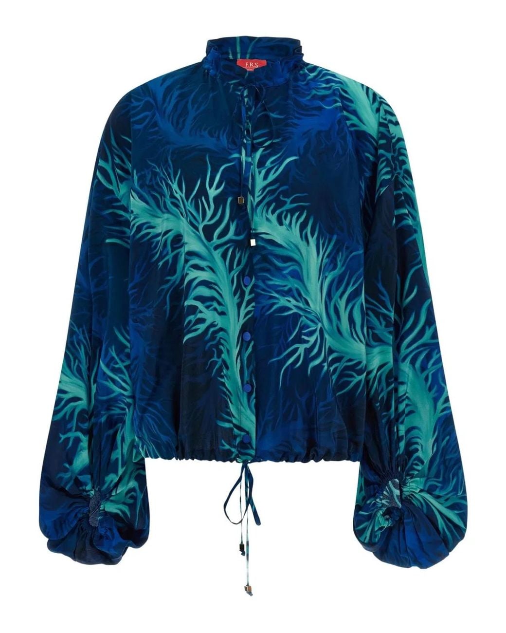 F.R.S For Restless Sleepers Blue F.R. For Restless Sleepers Printed Silk Blouse