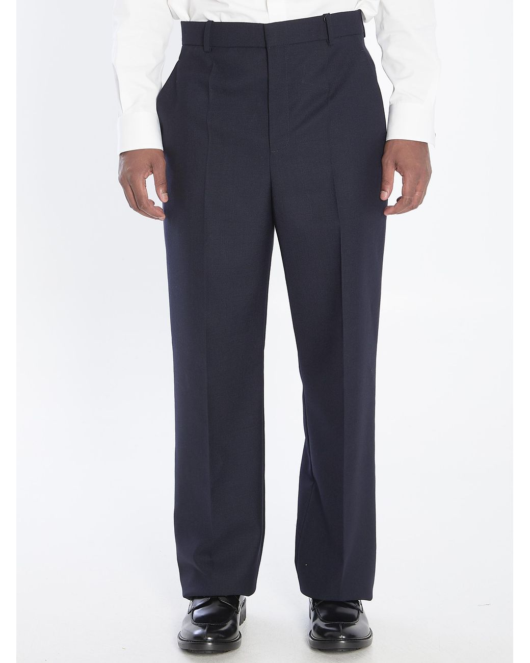 Saint Laurent Blue Tailored Wool Trousers