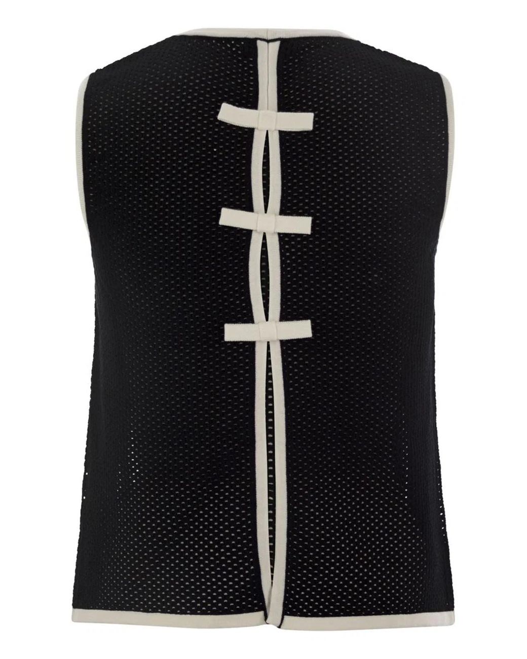 Elisabetta Franchi Black Sleeveless Mesh Top