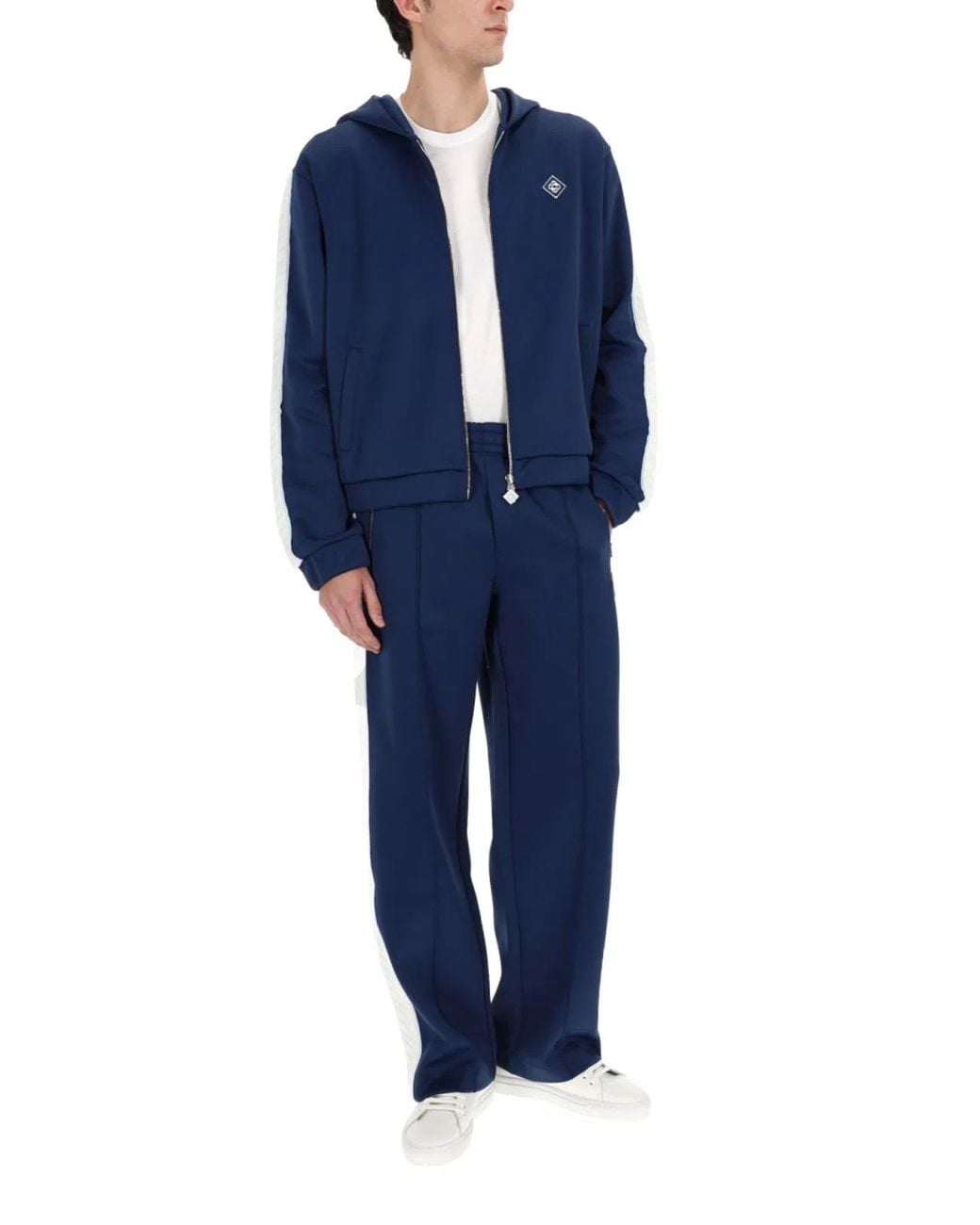 Casablanca Blue Polyamide-Cotton Trousers for men